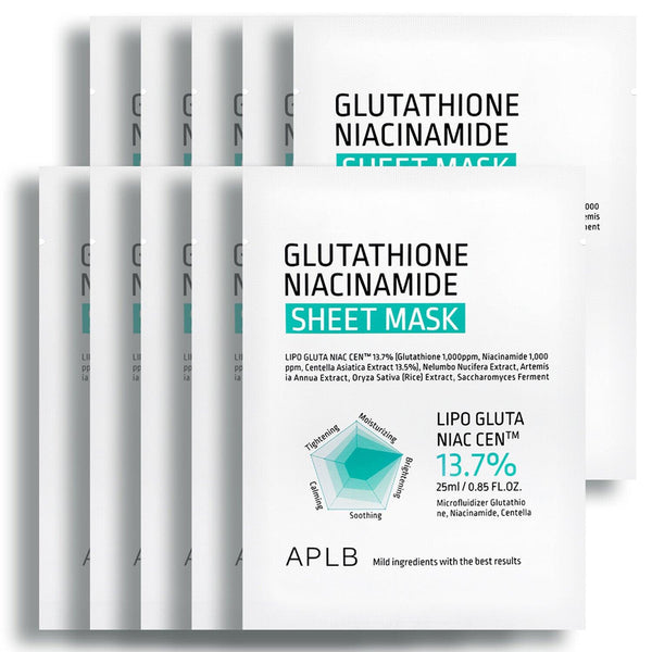 Aplb Glutathioine Niacinamide Sheet Mask 25Ml 10Ea
