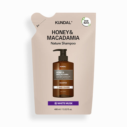 KUNDAL Honey & Macadamia Shampooing Recharge White Musk 400 ml