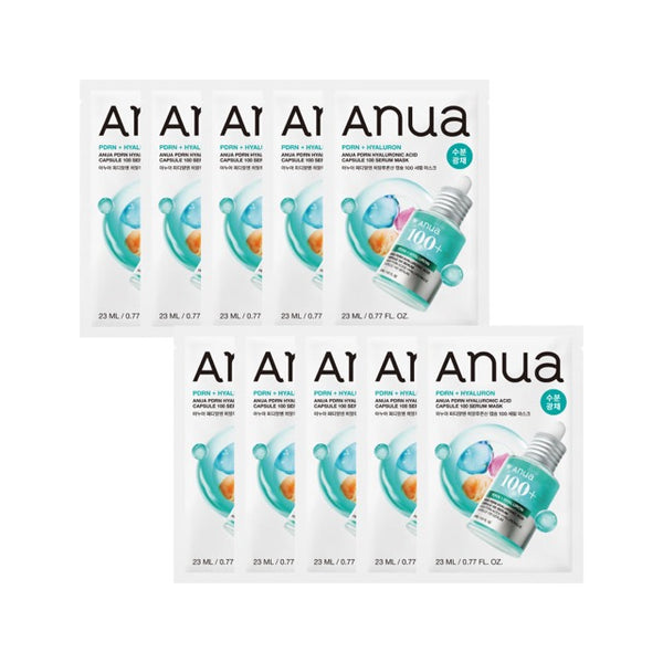 Anua PDRN Hyaluronic Acid Capsule 100 Serum Mask Sheet 23ml*10ea