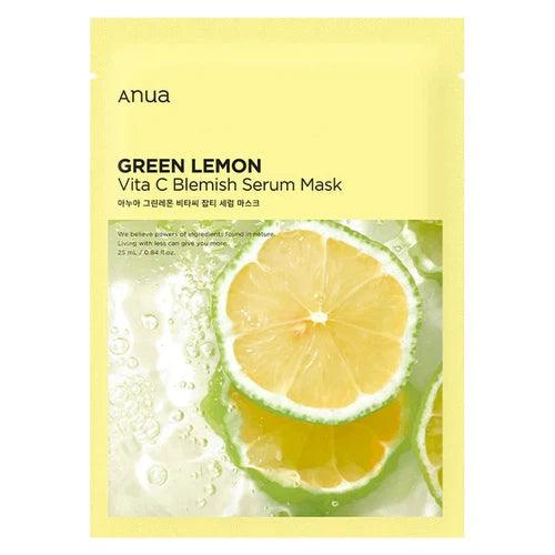 Anua Green Lemon Vita C Blemish Serum Mask 25ml X 10pcs-Facial Mask-Skincare Coréenne