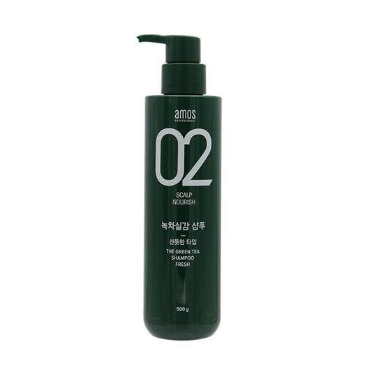 Amos Professional The Green Tea Shampoo Fresh For Oily Scalp 500G-Shampoo-Skincare Coréenne