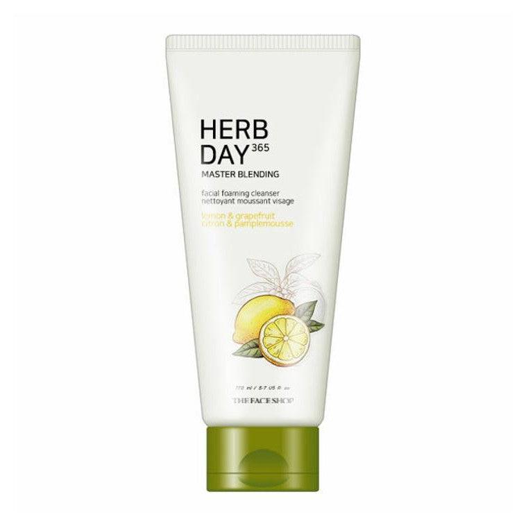 THE FACE SHOP Herb Day 365 Master Blending Facial Foaming Cleanser 170ml #Lemon & Grapefruit-Cleansing Foam-Skincare Coréenne