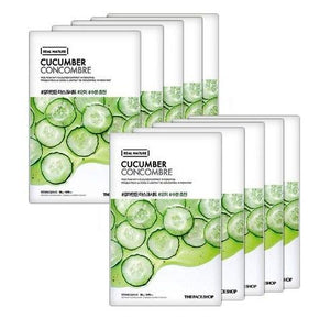 THE FACE SHOP REAL NATURE Face Mask #Cucumber (20g X 10ea)-Facial Mask-Skincare Coréenne