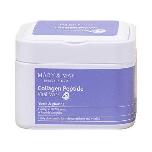 MARY & MAY Collagen Peptide Vital Mask Sheets x 30 Masques-Facial Mask-Skincare Coréenne