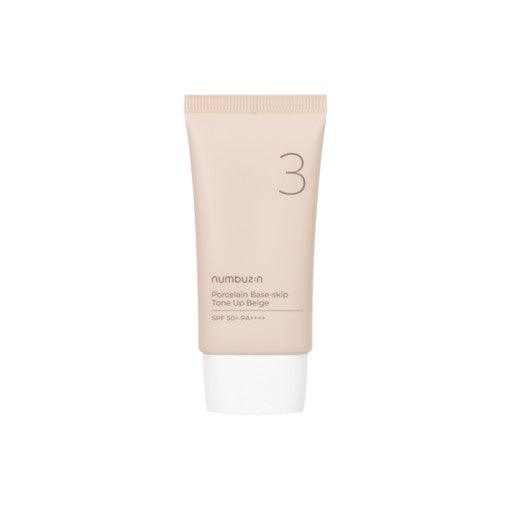 numbuzin No.3 Porcelain Base-skip Tone Up Beige SPF50+ PA++++ 50ml-Sun Cream-Skincare Coréenne