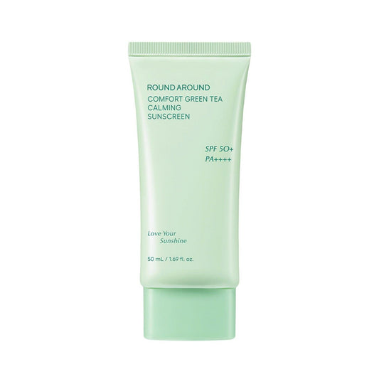 ROUND AROUND Comfort Green Tea Calming Sunscreen SFP50+ PA++++ 50ml-Sunscreen-Skincare Coréenne