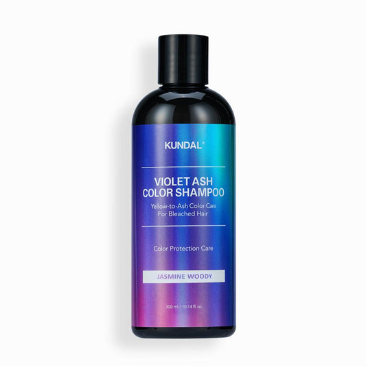 Kundal Violet Ash Color Shampoo Yellow-to-Ash Color Care for Bleached Hair Jasmine Woody 300ml
