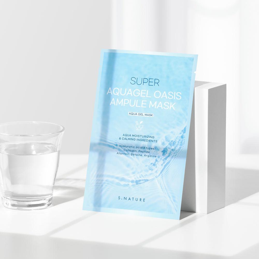 S.NATURE Super Aqua Gel Oasis Ampule Mask Sheet 30ml X 5P-Facial Mask-Skincare Coréenne