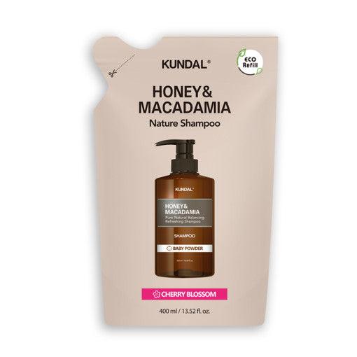KUNDAL HONEY & MACADAMIA Nature Shampoo (Refill) 400ml #CHERRY BLOSSOM-Shampoo-Skincare Coréenne