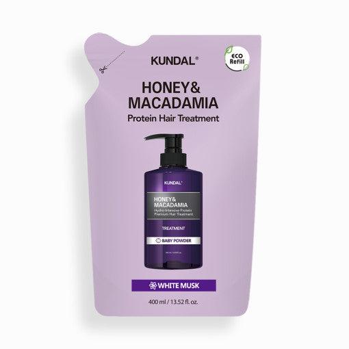 KUNDAL HONEY & MACADAMIA Nature Shampoo (Refill) 400ml #WHITE MUSK-Hair Treatment-Skincare Coréenne