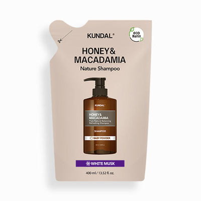 KUNDAL Honey & Macadamia Shampooing Recharge White Musk 400 ml