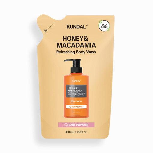 KUNDAL HONEY & MACADAMIA Refreshing Body Wash (Refill) 400ml #BABY POWDER-Body Wash-Skincare Coréenne