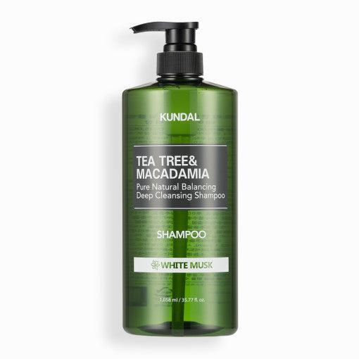 KUNDAL Tea Tree & Macadamia Deep Cleansing Shampoo 1058ml #WHITE MUSK-Shampoo-Skincare Coréenne