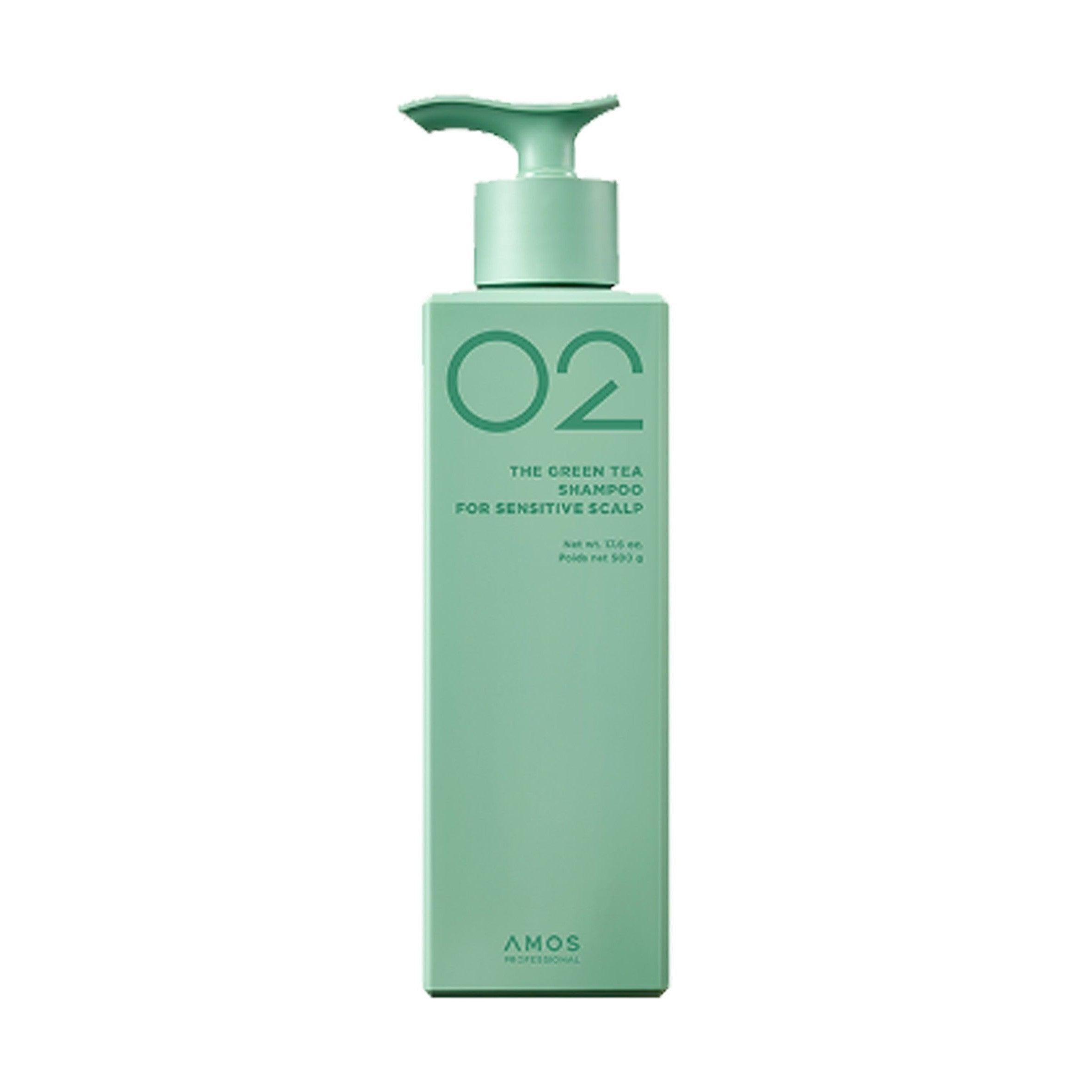 amos PROFESSIONAL THE GREEN TEA SHAMPOO FOR SENSITIVE SCALP 500ml-Shampoo-Skincare Coréenne