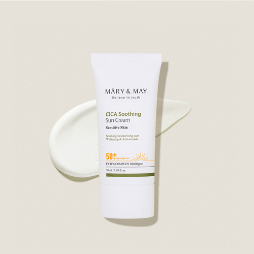 Mary &amp; May Vegan Cica Soothing Sun Cream Spf50+ Pa++++ 50Ml