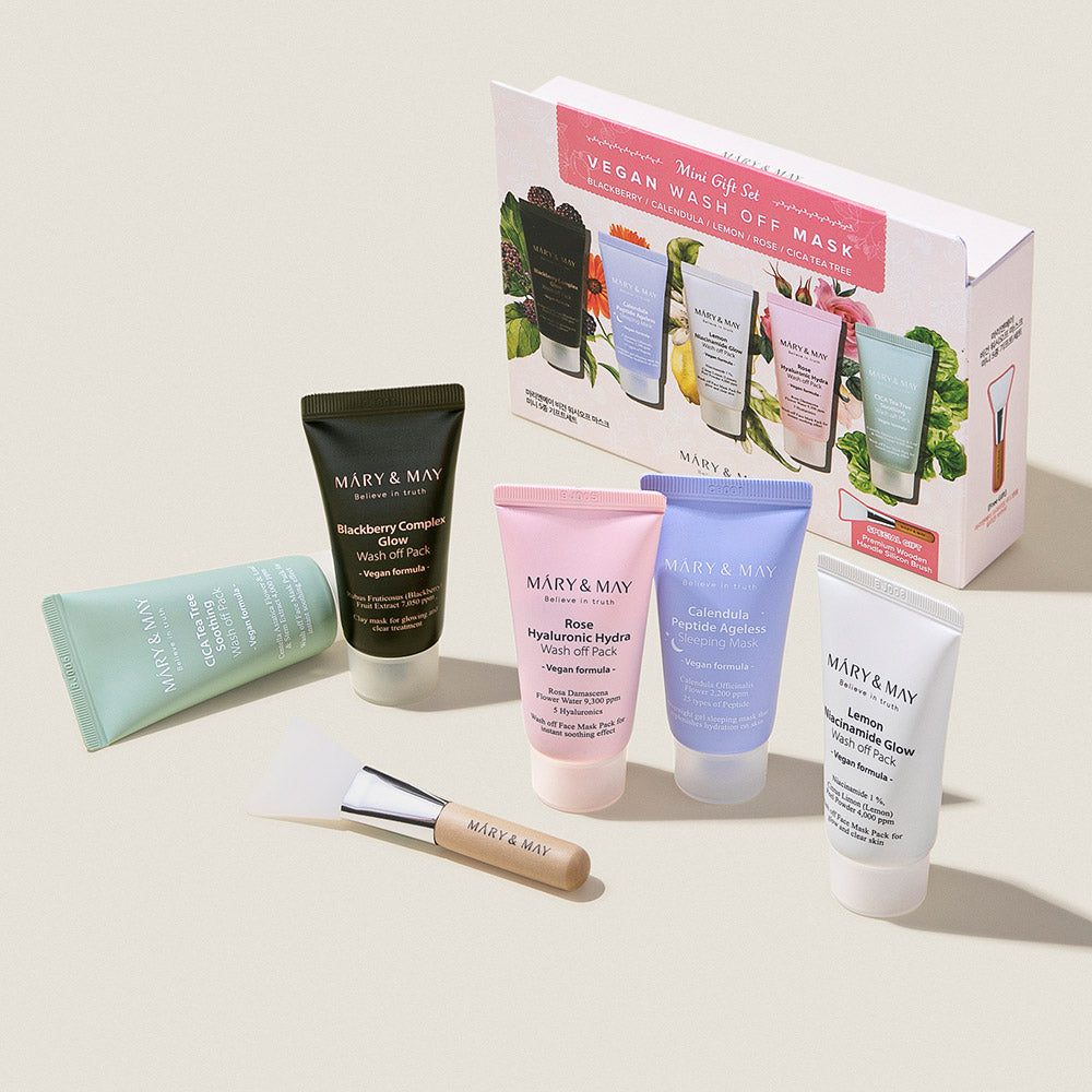 Mary & May Coffret Mini Masques à Rincer Vegan (30 g × 5)