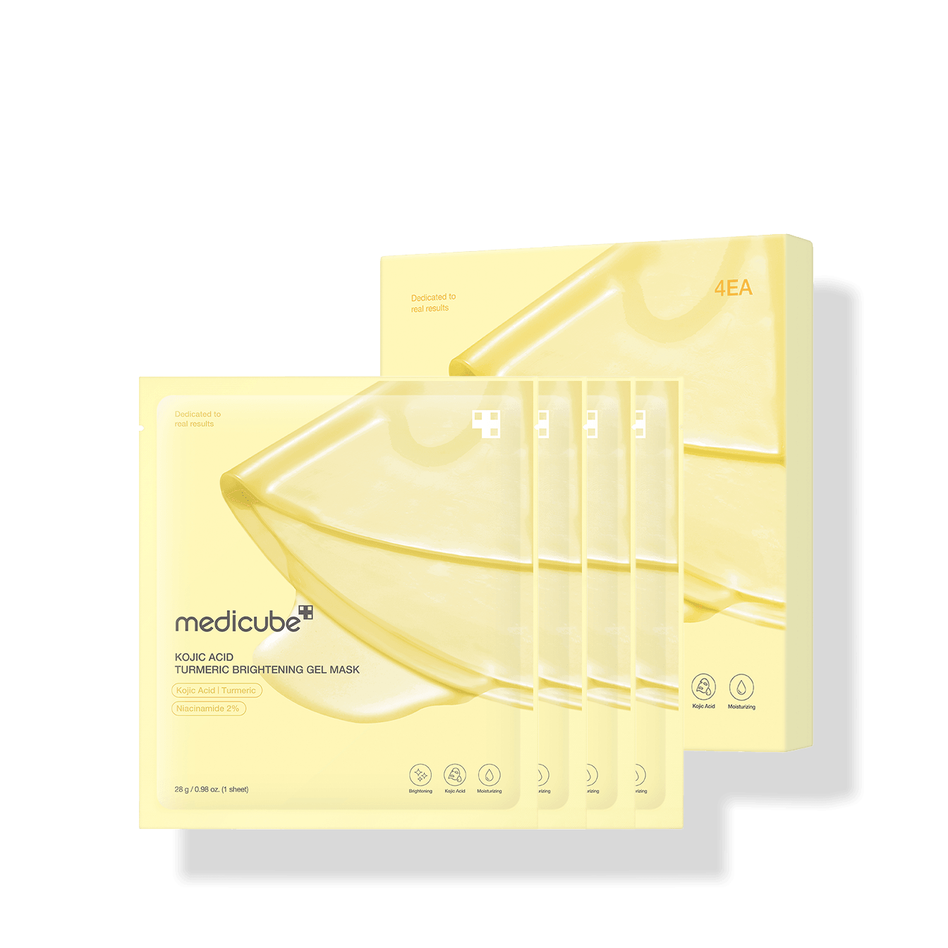 medicube Kojic Acid Turmeric Brightening Gel Mask 28g*4ea-Facial Mask-Skincare Coréenne