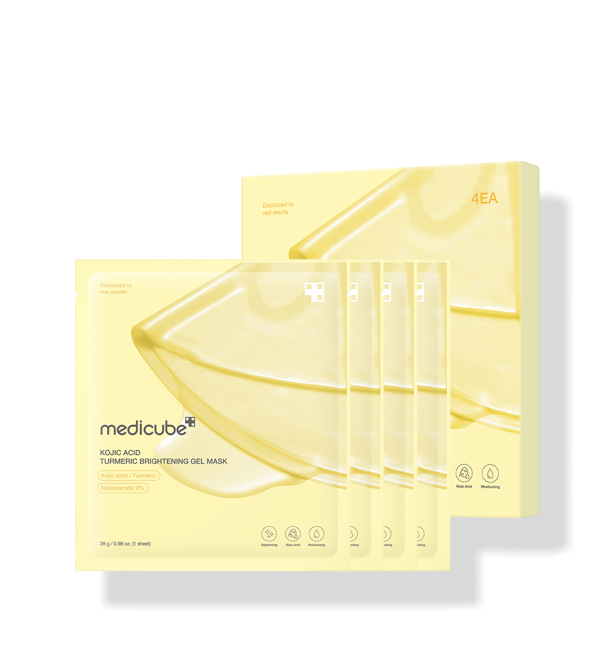 medicube Kojic Acid Turmeric Brightening Gel Mask 28g*4ea-Facial Mask-Skincare Coréenne