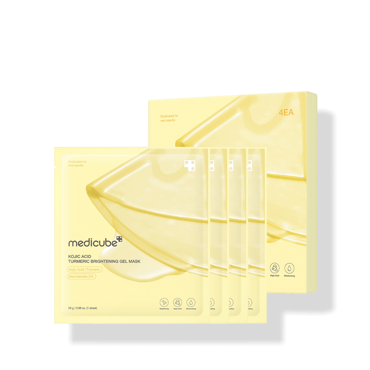 medicube Kojic Acid Turmeric Brightening Gel Mask 28g*4ea-Facial Mask-Skincare Coréenne