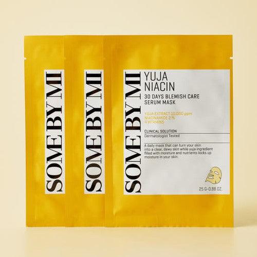 SOME BY MI Yuja Niacin Blemish Care Serum Mask 25g x10pcs-Facial Mask-Skincare Coréenne