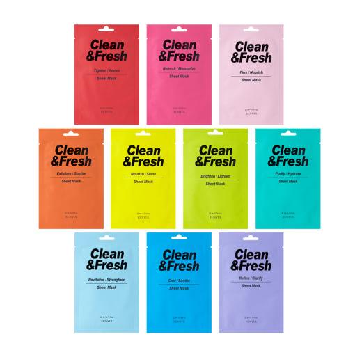 EUNYUL Clean & Fresh Sheet Mask 22ml*30ea (10-type)-Facial Mask-Skincare Coréenne