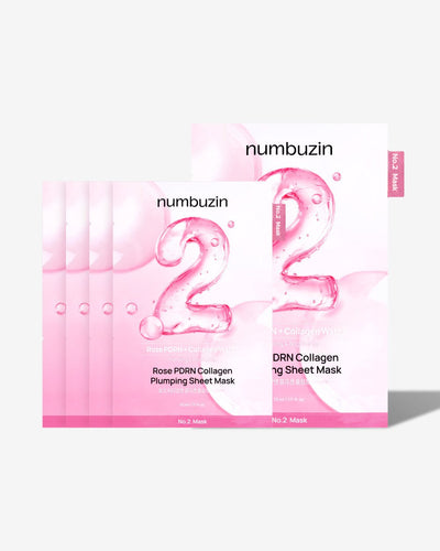 Numbuzin No.2 Masque Tissu Collagène Rose PDRN Repulpant 33 ml × 5