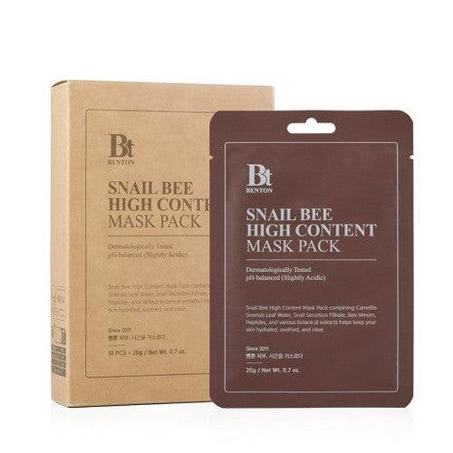 Benton Snail Bee High Content Sheet Mask 20g X 10pcs-Facial Mask-Skincare Coréenne